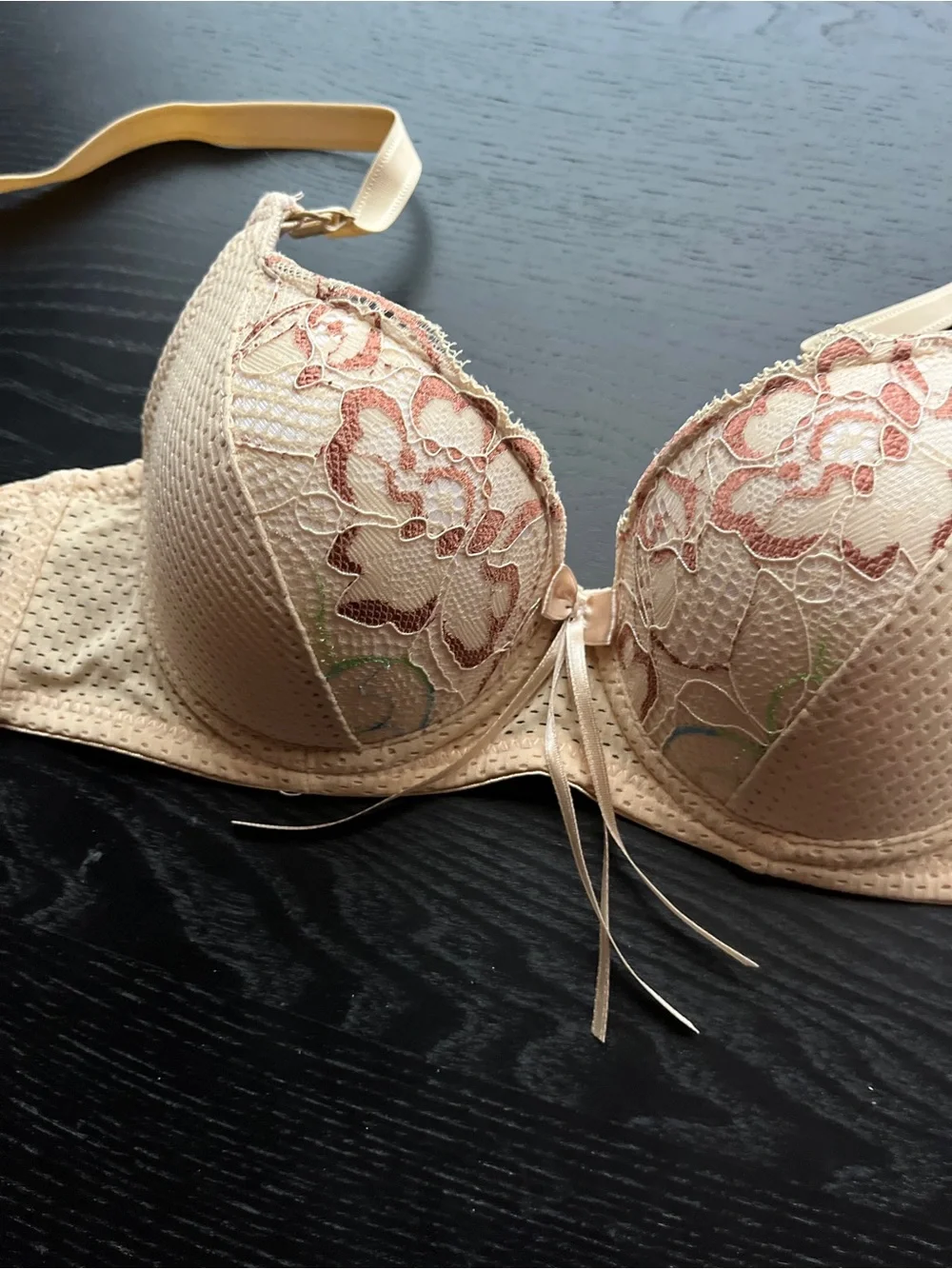 Chic Chunya Beige Lace Mesh Underwire Bra 36/B80 - Picture 2 of 16